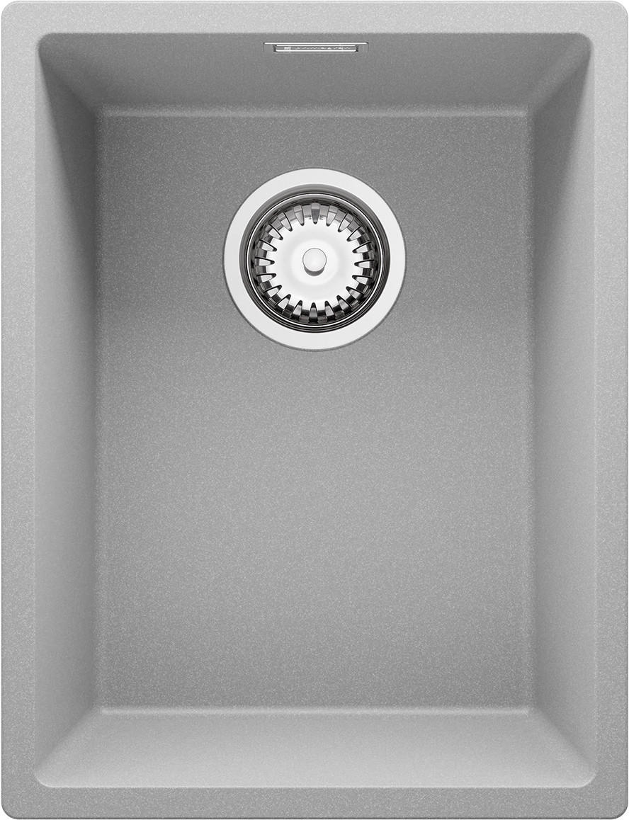 UNTERBAUSPÜLE GRANIT London, 2-er set Grau 36/47 cm 1 Becken + Ablauf-Set ab 40er Unterschrank - Chromfarben/Grau, Kunststoff (36/20/47cm) - Primagran