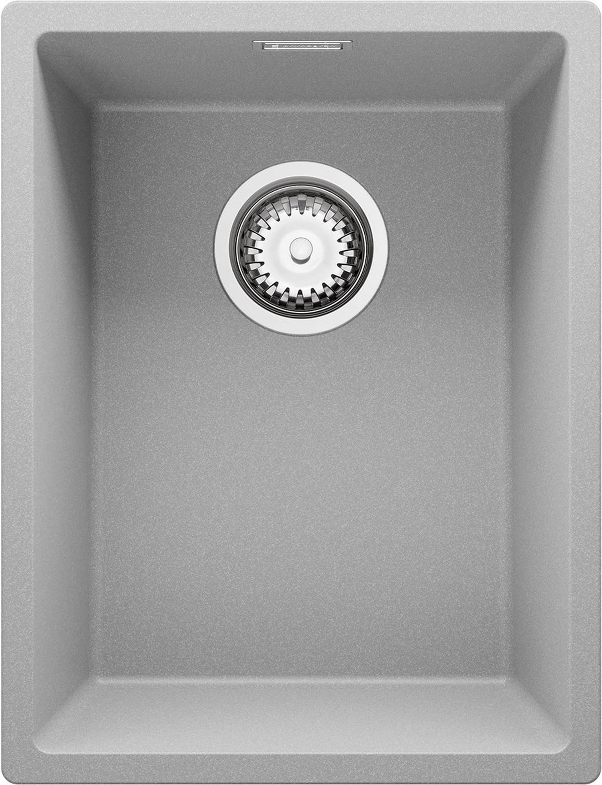 UNTERBAUSPÜLE GRANIT London, 2-er set Grau 36/47 cm 1 Becken + Ablauf-Set ab 40er Unterschrank - Chromfarben/Grau, Kunststoff (36/20/47cm) - Primagran