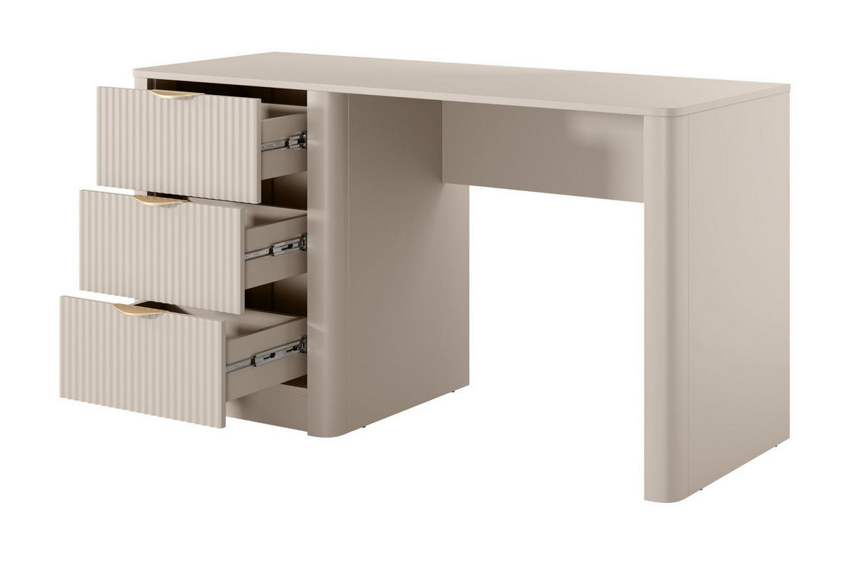 SCHREIBTISCH 140 cm Brando mit 3 Schubladen, Beige - Beige, Holz (55/140/76cm) - Emporius
