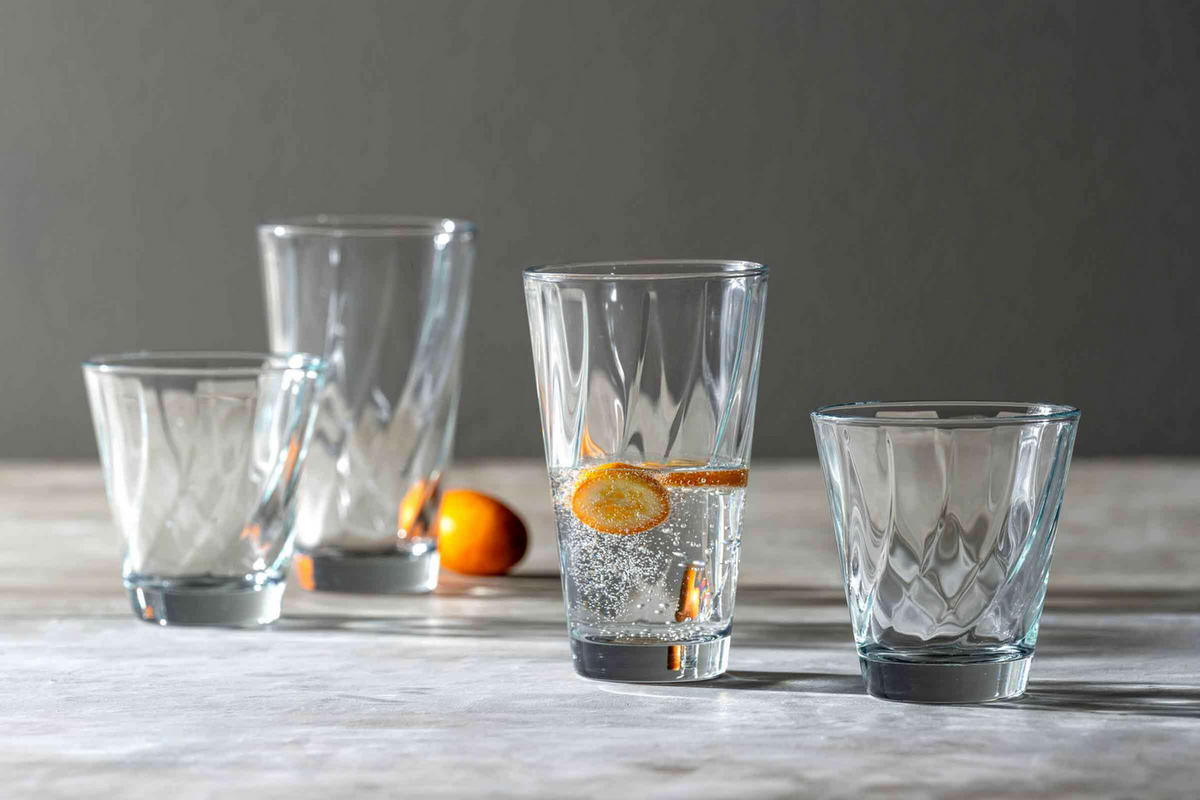 TRINKGLÄSER TWIST transparent 215 ml 6er Set - Transparent, Glas (0.215L) - Leonardo Living