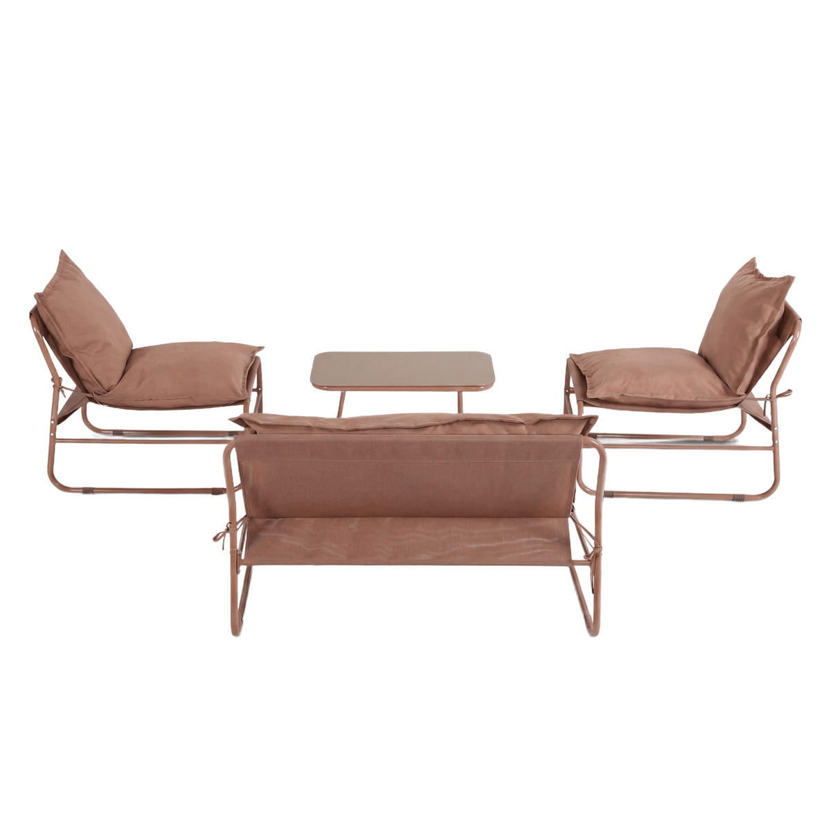 GARTENSET Braun 45/79/44 cm 4er-Set - Braun, Metall - Mobili Rebecca