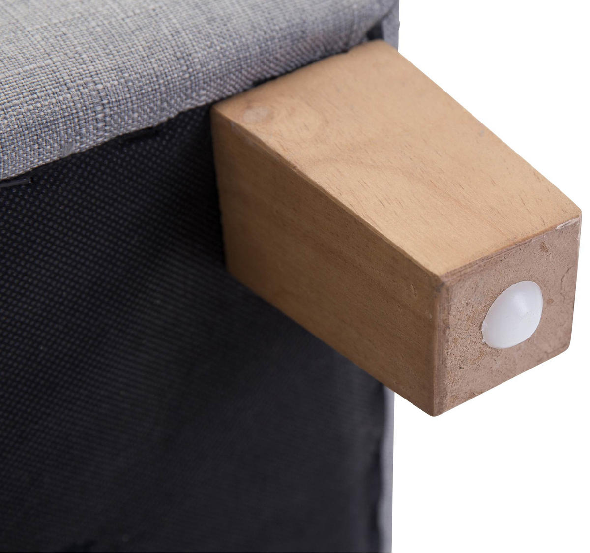 SITZWÜRFEL eckig 45/45/46 cm Stoff hellgrau - Hellgrau/Naturfarben, Holz/Textil (45/46/45cm) - CLP