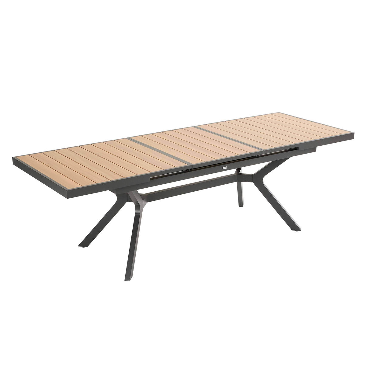 GARTENTISCH ausziehbar 187/250 cm, Grau - Grau, Metall (187/90/77cm) - Oviala