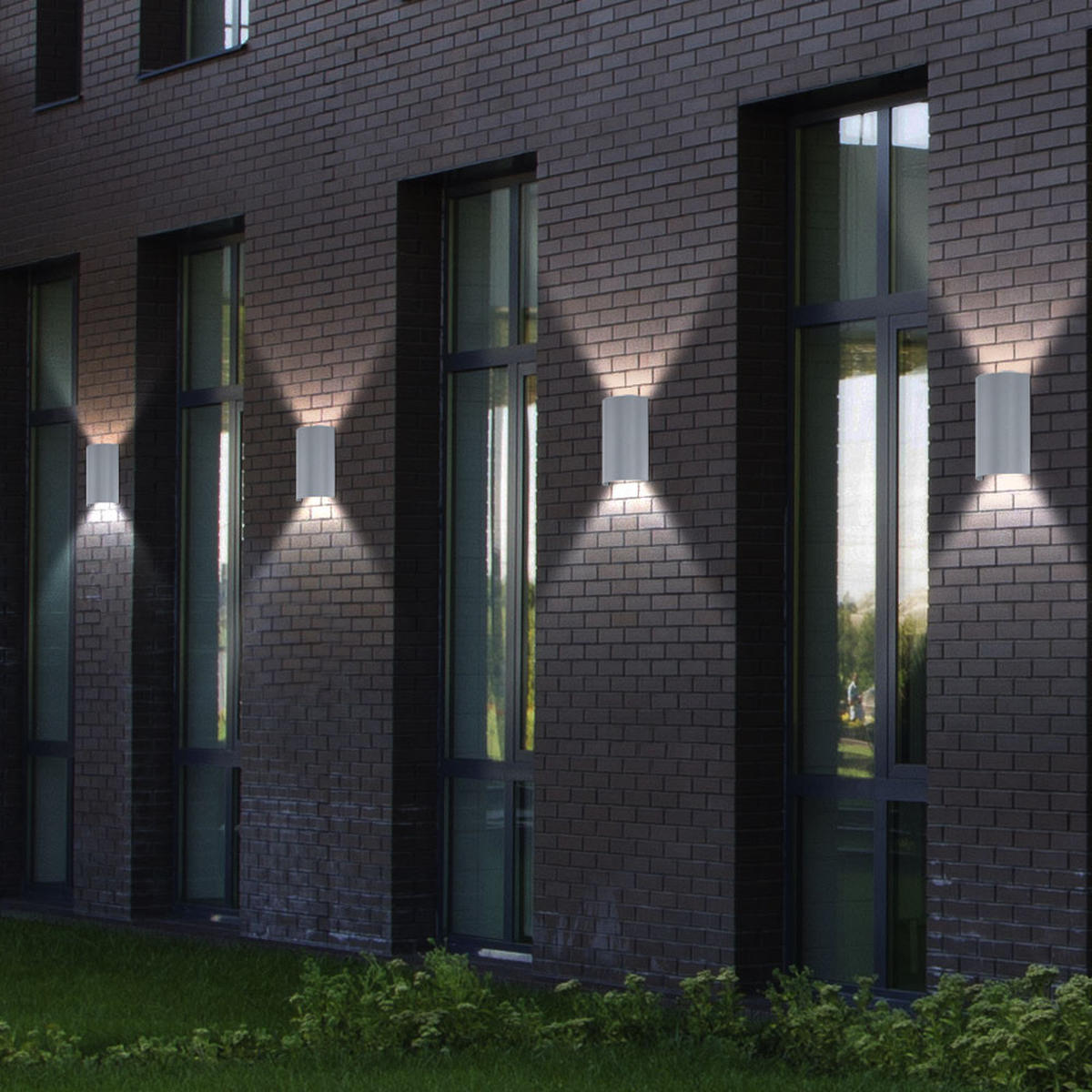 LED AUSSEN-WANDLEUCHTE Stahl Silber CORFINO - Silberfarben, Metall (6.5/21/13.5cm)