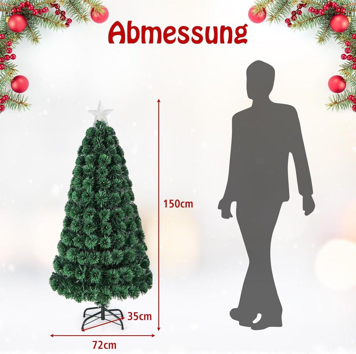 WEIHNACHTSBAUM Grün - Grün, Kunststoff (150cm) - COSTWAY