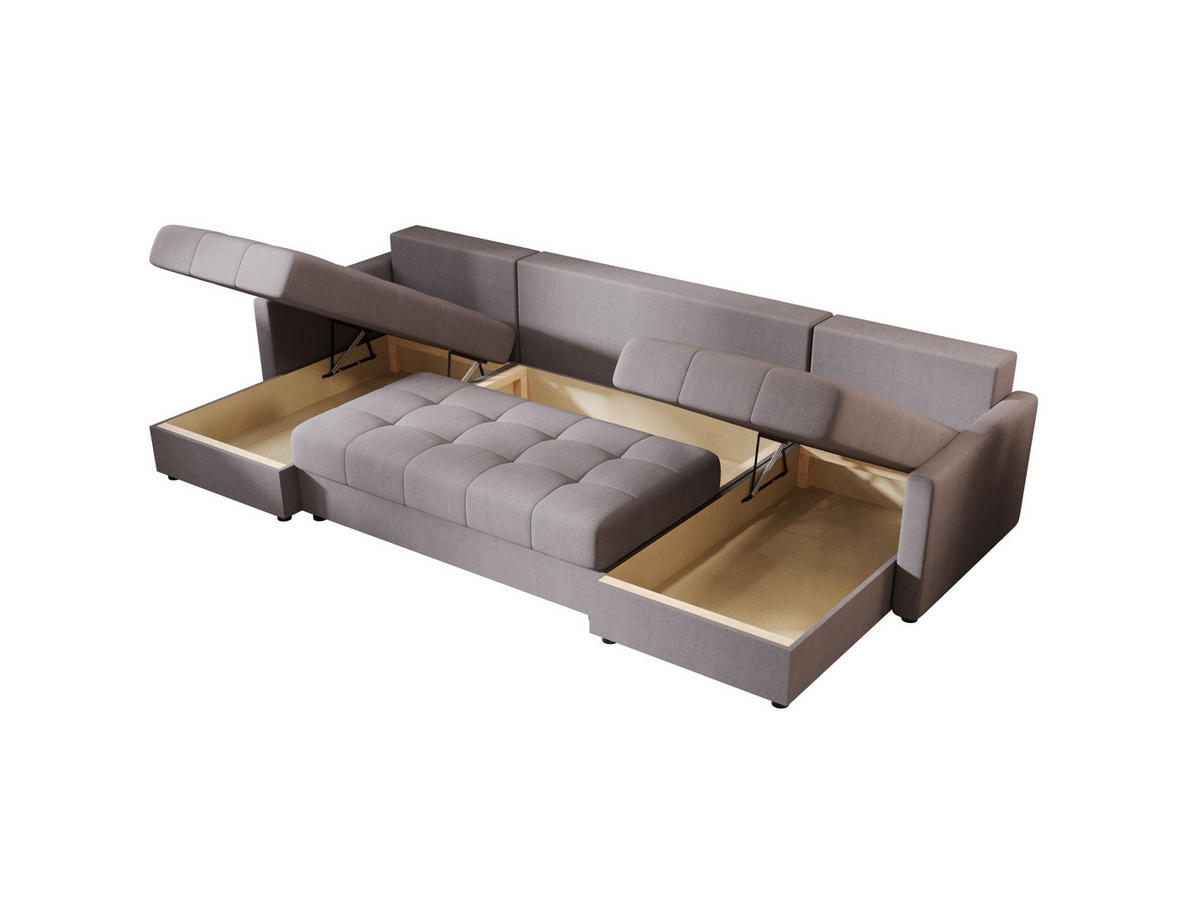ECKSOFA MOS U BIS Cosmic 160 mit Schlaffunktion - Grau, Textil (285/85/140cm) - Bedante