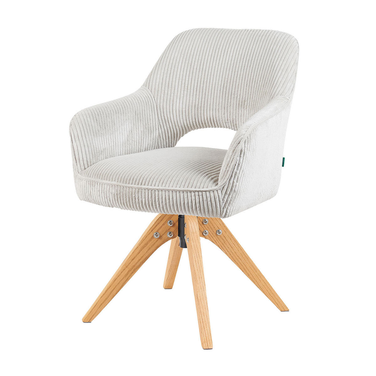 DREHSTUHL Mika-Lena - Honigeiche/Hellgrau, Eichenholz/Holz (60/87/65cm) - DUBI Möbel