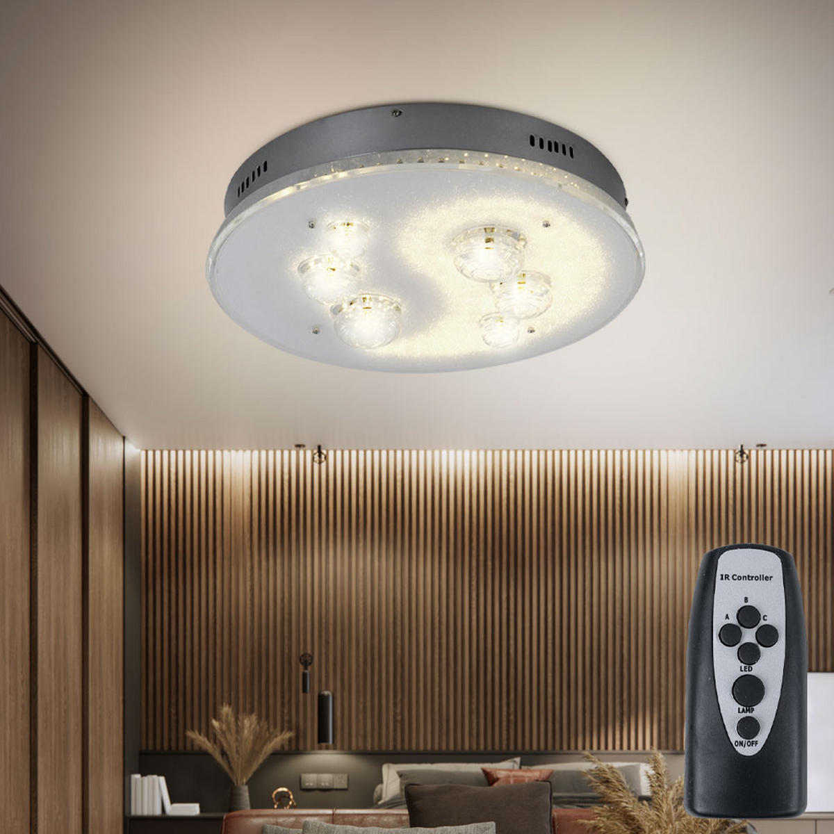 LED DECKENLEUCHTE Metall Silber - Silberfarben, Metall (43/43/12cm) - Globo Lighting