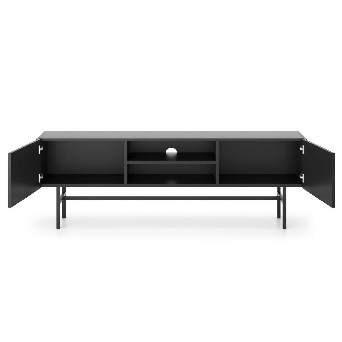 TV stolík Divenos čierny so zlatými akcentmi 155/52/35 cm - čierna/zlatá, kov/kompozitné drevo (155/52/35cm) - Selsey