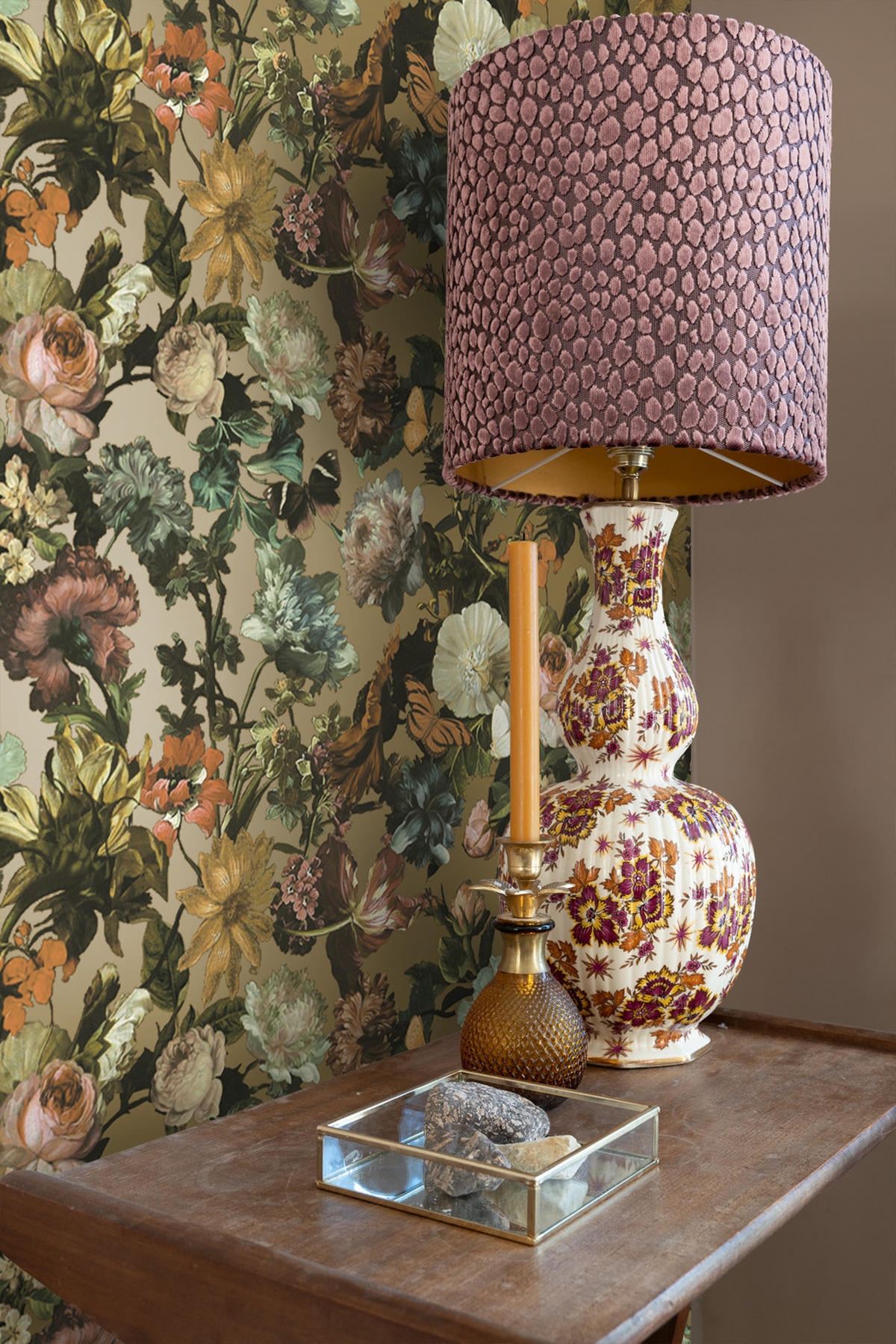 TAPETE Blumen 53 cm x 10.05 m - Goldfarben, Papier (53/1000cm) - ESTAhome