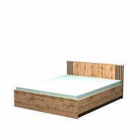 BETT Lamelo mit Bonnelmatratze & Schublade, 160x200 cm, mit Lamellen, Eiche Wotan - Eiche Wotan, Holzwerkstoff (160/200cm) - Beautysofa