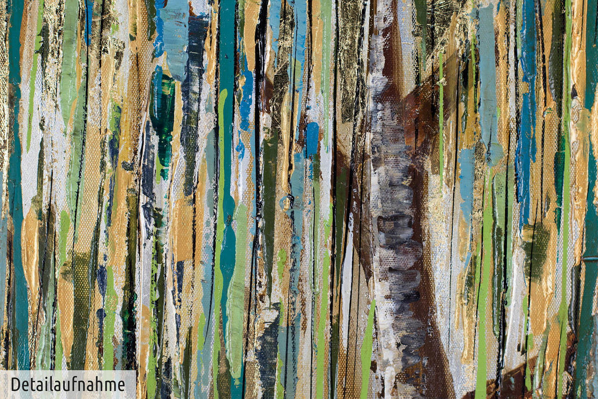 ACRYLBILD HANDGEMALT 80/80 cm - Grün, Holz/Textil (1.6/80cm) - KUNSTLOFT