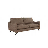 SOFA CLOUD mit schwarz Metallbeinen, Braun - Braun, Textil (235/98/107cm) - KS Home Concept