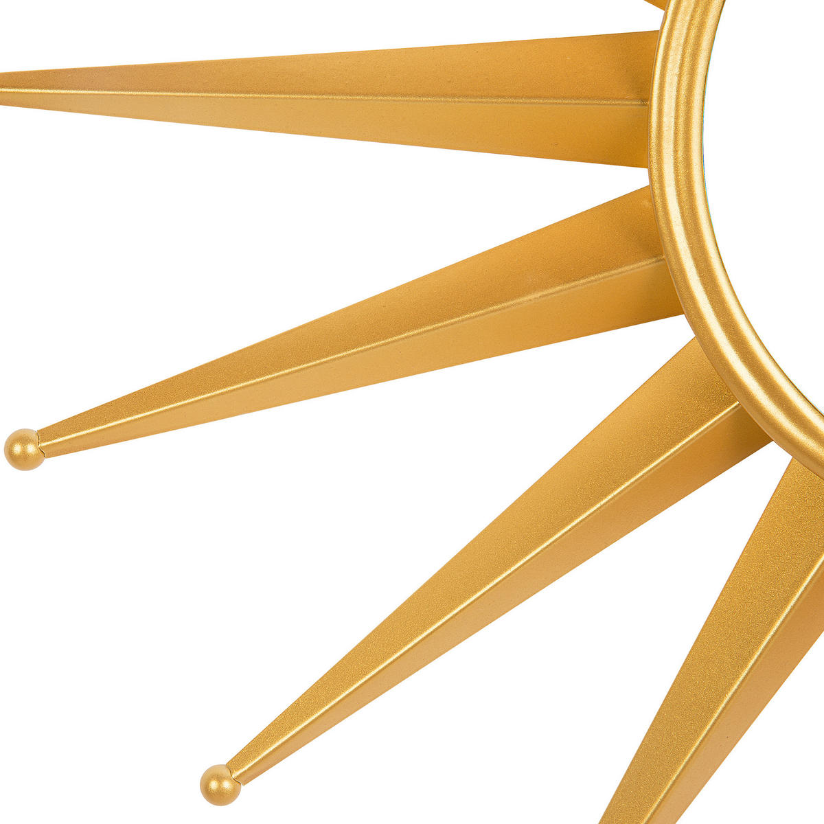 WANDSPIEGEL gold Sonnenoptik 60 cm Perelli - Goldfarben, Metall (60/60/3cm) - Beliani