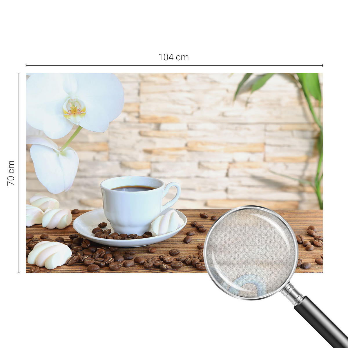 FOTOTAPETE 104x70 cm - Florale Entspannung - Weiß, Textil (104/70cm) - Wallfluent