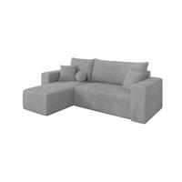 ROHOVÁ SEDAČKA s funkcí spaní, otoman vlevo SENO-L 249x139x85 šedá manšestr - šedá/černá, kompozitní dřevo/textil (249/139cm) - ALTDECOR