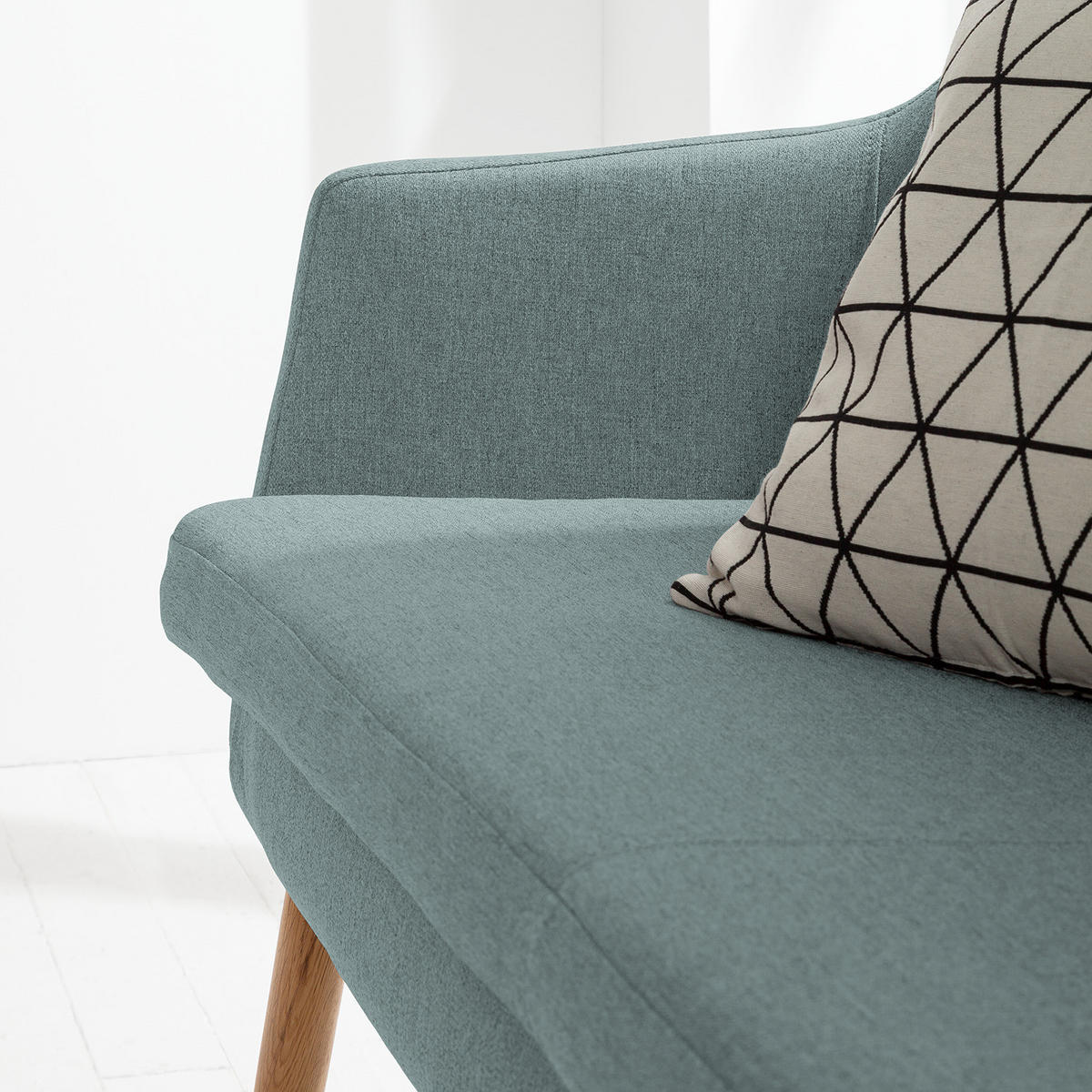 KÜCHENSOFA - Eichefarben/Mintgrün, Textil (159/86/56cm) - home24