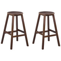 SCAUNE DE BAR set de 2 maro Ancelle - maro închis, lemn (40/65/40cm) - Beliani