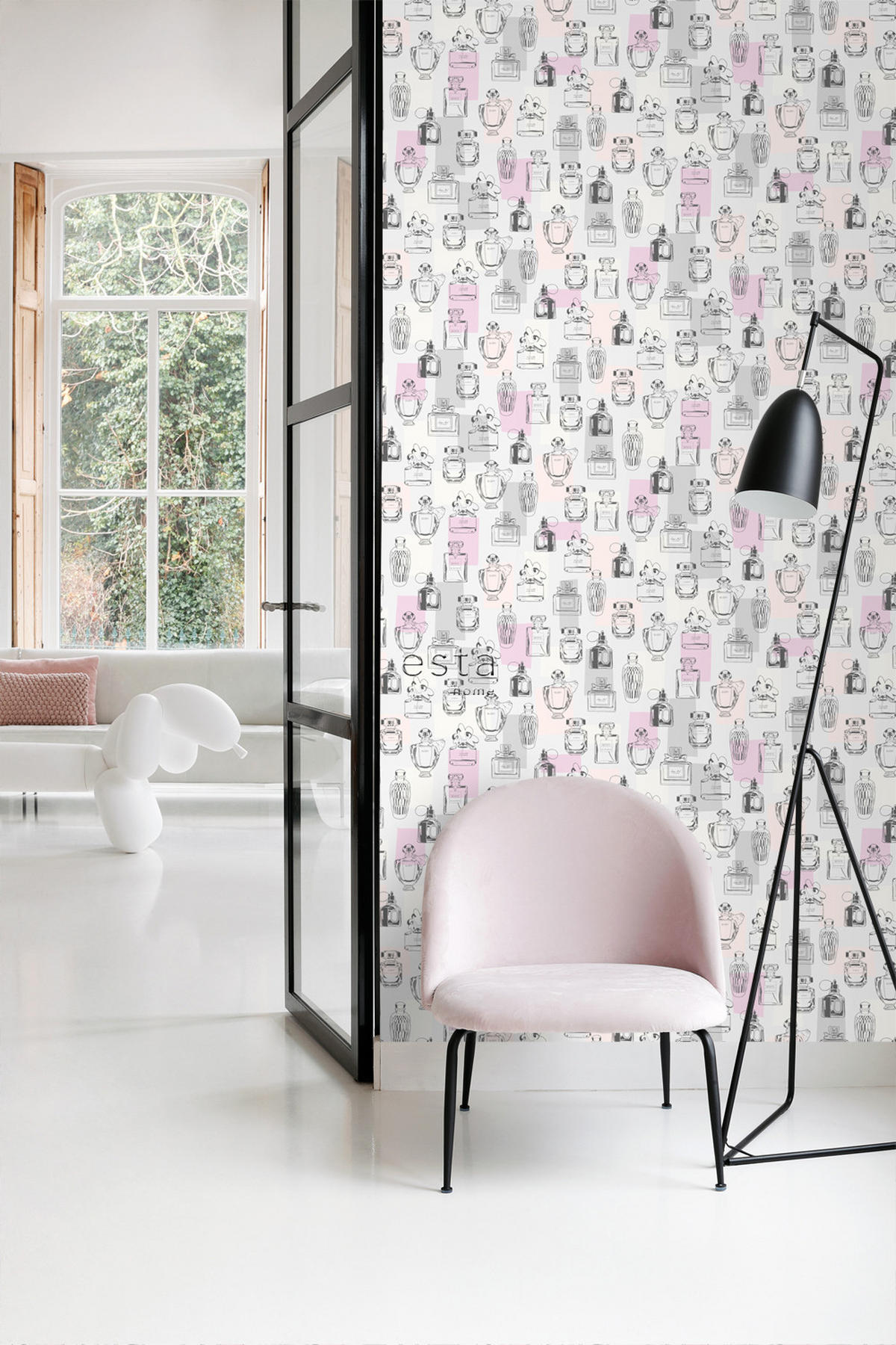 TAPETE Parfumflaschen 53 cm x 10.05 m - Grau, Papier (53/1000cm) - ESTAhome