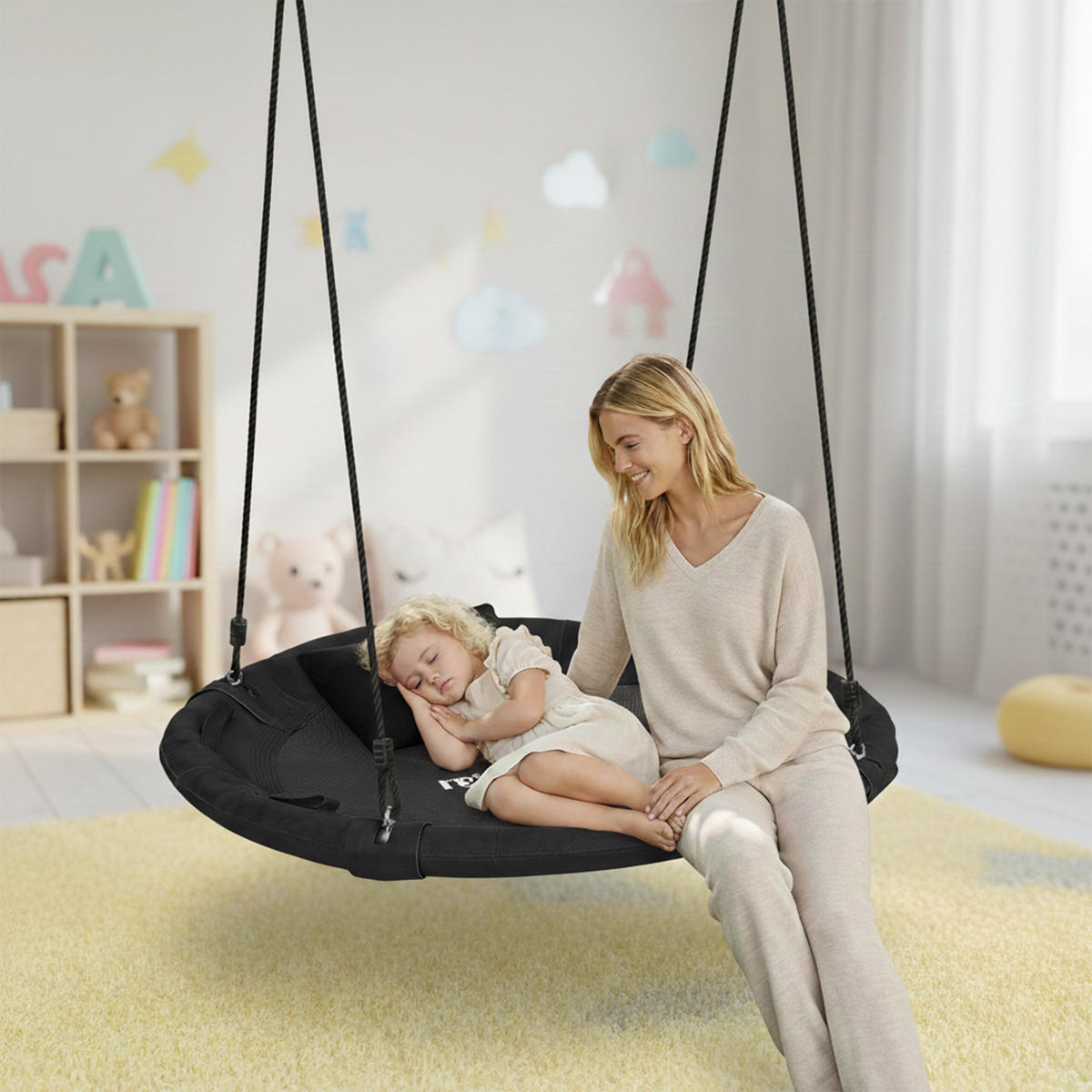 HOUPAČKA černá 100 cm - černá, kov/plast (100/100cm) - Relaxdays