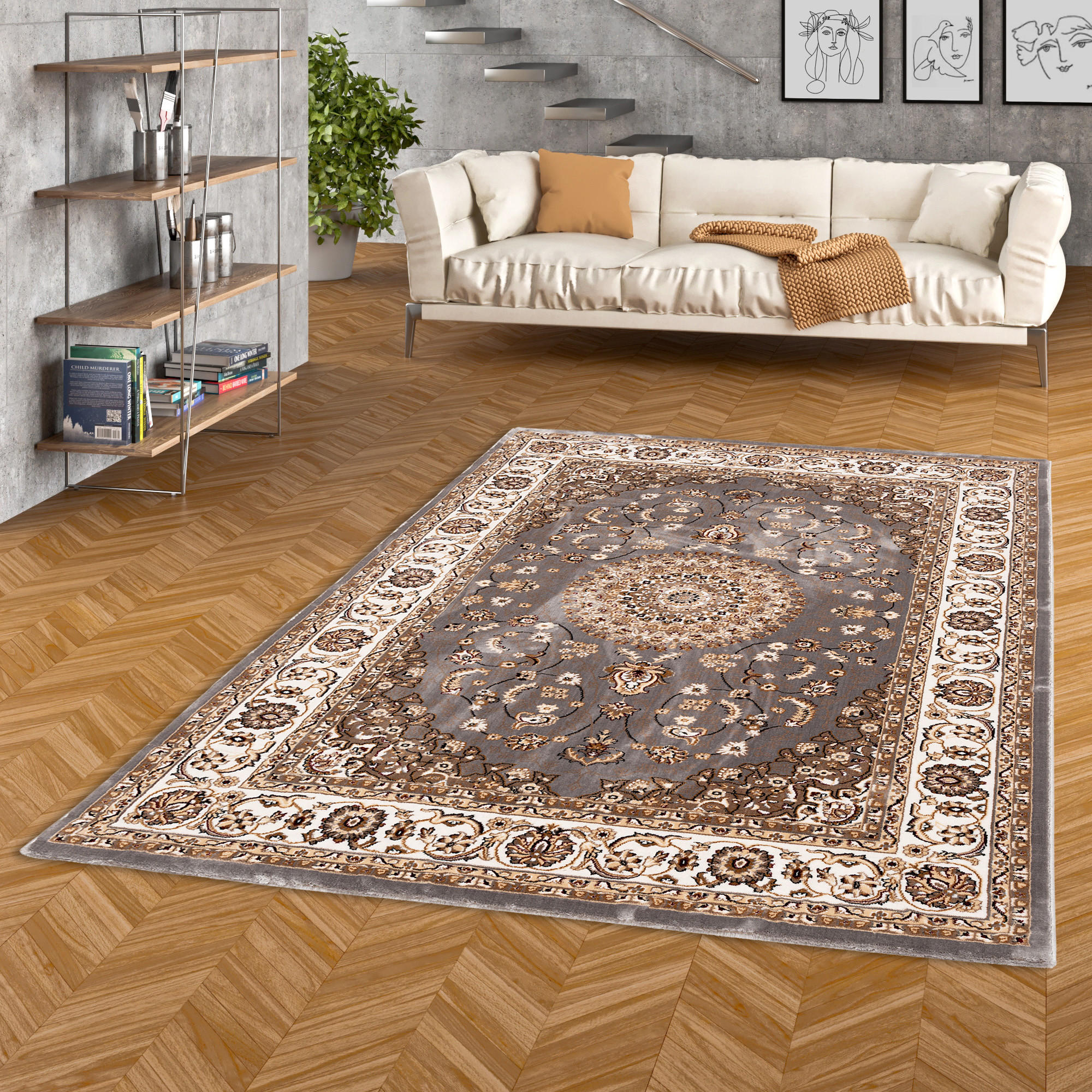 KLASSIK ORIENT TEPPICH MASKAT - Grau, Textil (80/150cm) - Pergamon