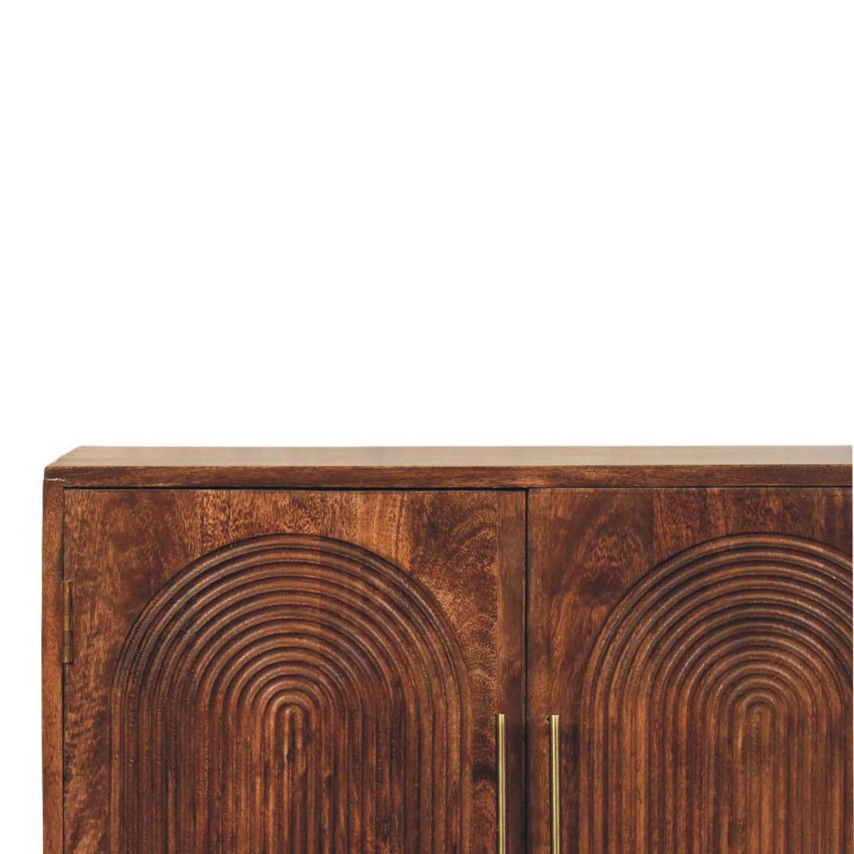 SIDEBOARD mit Roasted-Almond-Finish, 2 Türen, 2 Innenablagen, braun. - Goldfarben/Braun, Holz/Metall (75/71/35cm) - Artisan Furniture