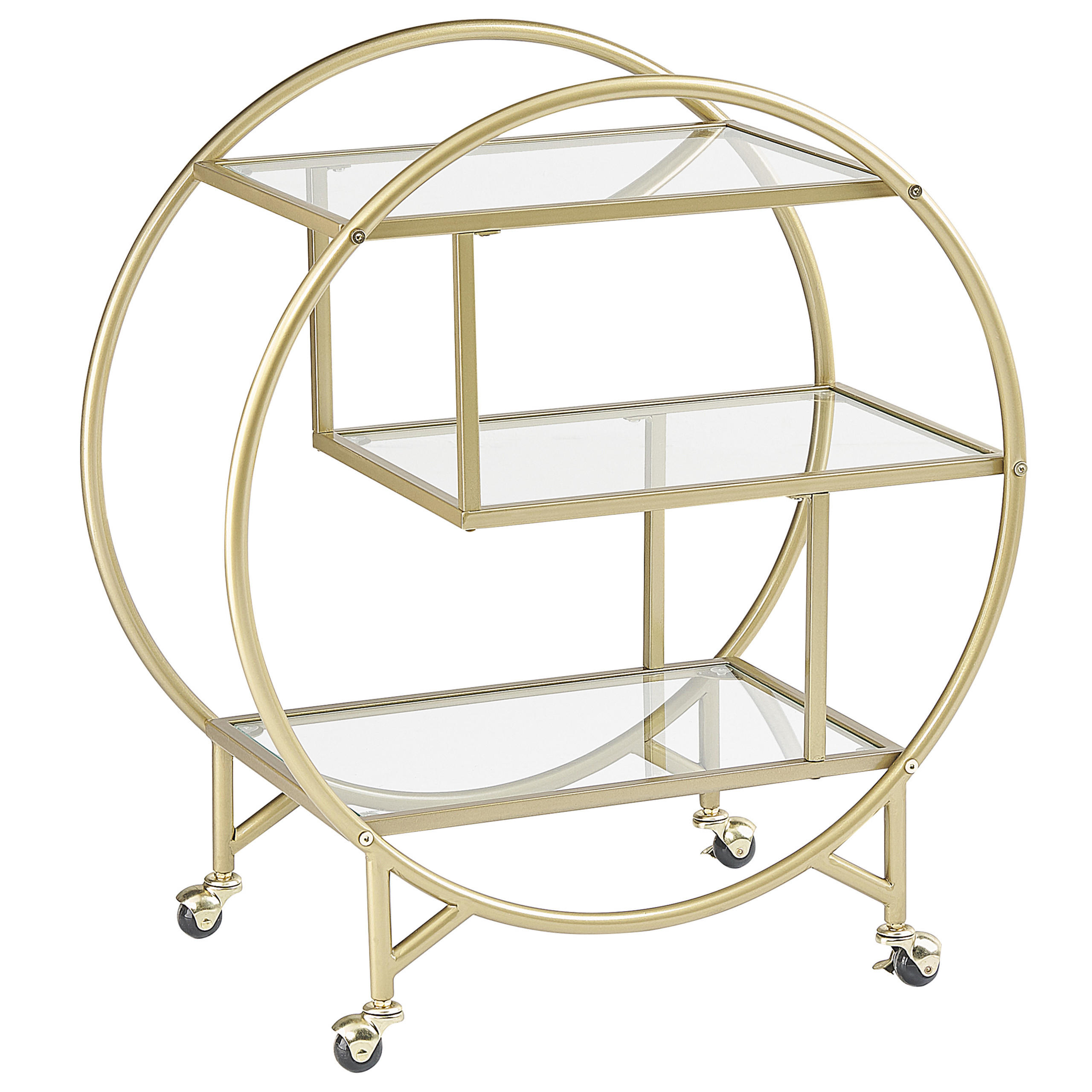 SERVIERWAGEN Gold Colton - Transparent/Goldfarben, Metall (38/79/70cm) - Beliani