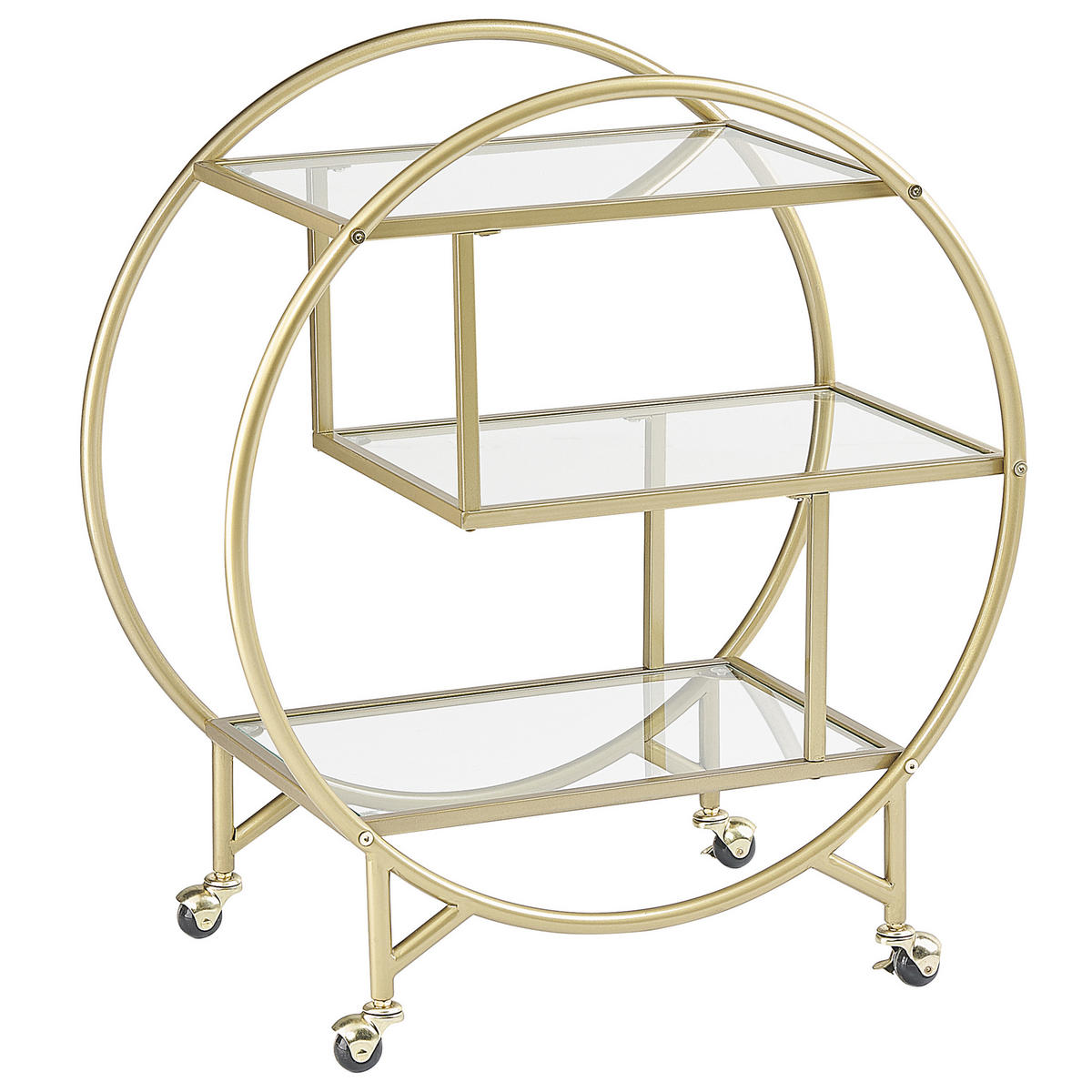 SERVIERWAGEN Gold Colton - Transparent/Goldfarben, Metall (38/79/70cm) - Beliani