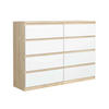 KOMMODE NUDO 120/101,5/39cm mit 8 Schubladen Türen Sonoma Eiche - Weiß/Sonoma Eiche, Holzwerkstoff (120/101.5/39cm) - MASSENO