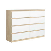 KOMMODE NUDO 120/101,5/39cm mit 8 Schubladen Türen Sonoma Eiche - Weiß/Sonoma Eiche, Holzwerkstoff (120/101.5/39cm) - MASSENO