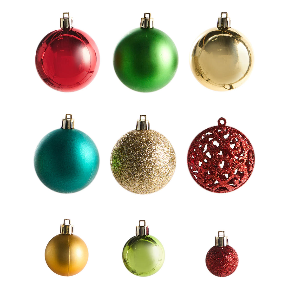 WEIHNACHTSKUGEL 100er Set Bunt Vanern - Goldfarben/Multicolor, Kunststoff (6/7/6cm) - Beliani