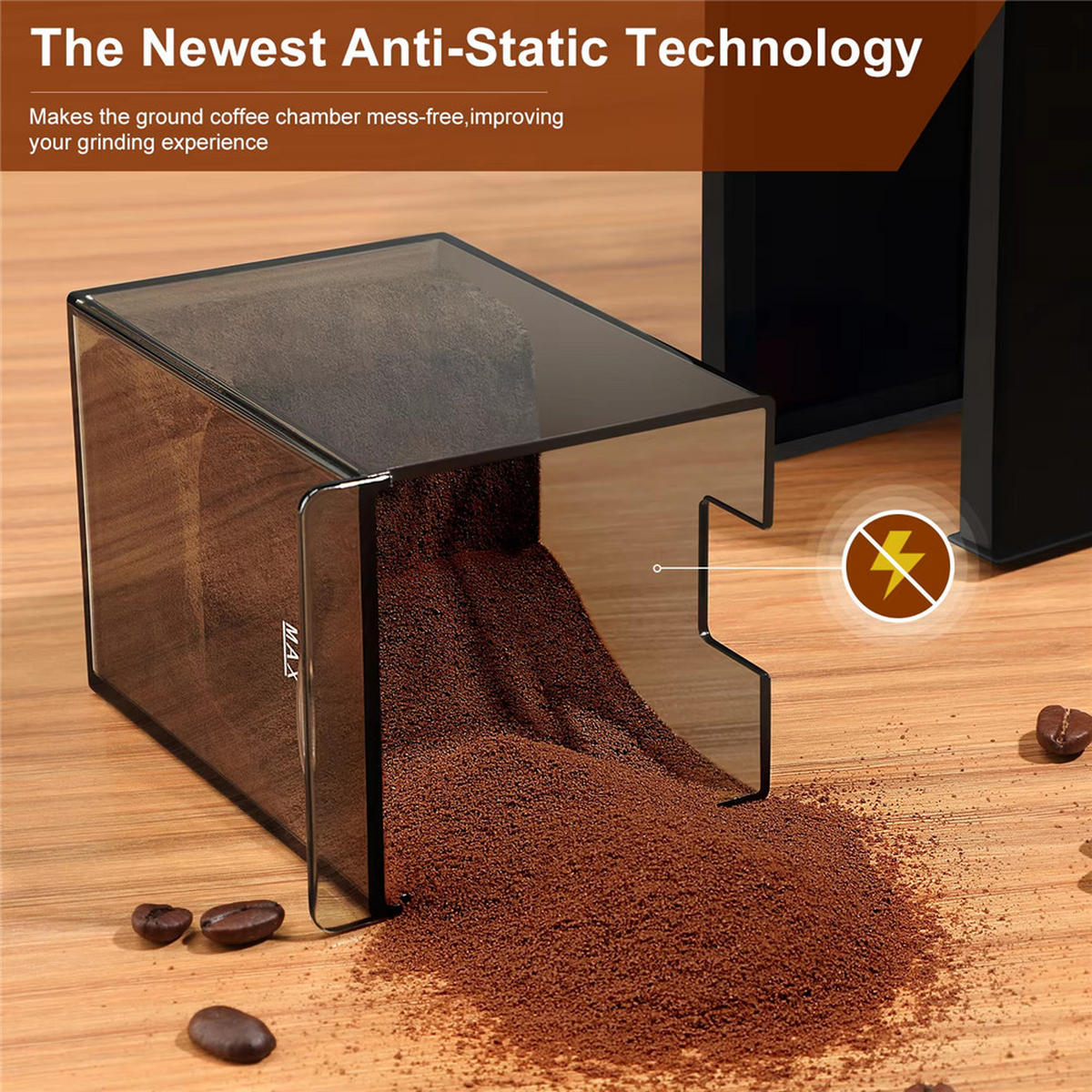 KAFFEEMÜHLE Elektrisch 28 Mahlgrade Espresso French Press - Schwarz, Kunststoff (8.89/19.56/25cm) - Bextcok