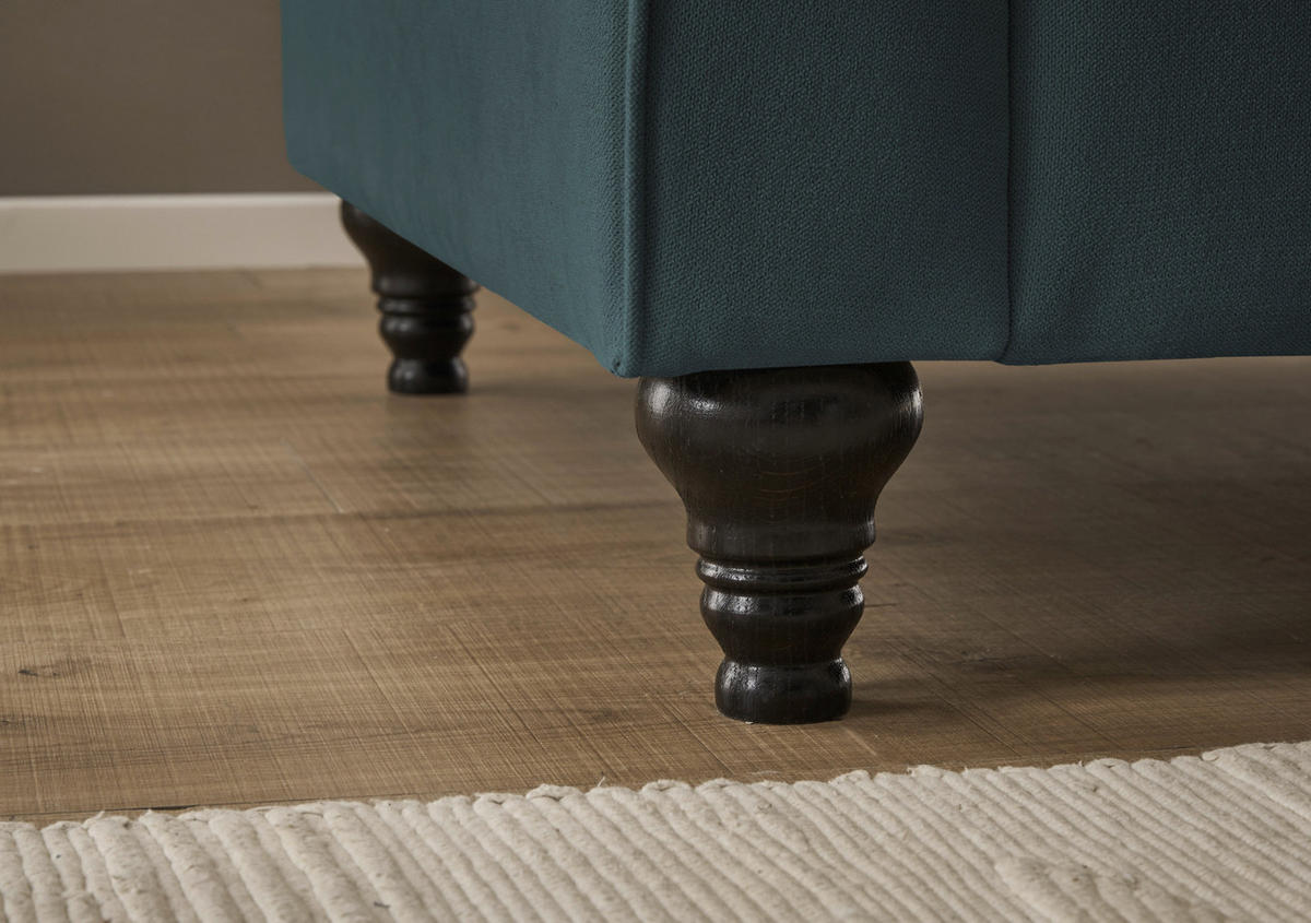 SESSEL blaugrün Landhaus, Loungesessel 110 cm - Dunkelgrün/Braun, Holz/Textil (110/95/100cm) - Furn.Design