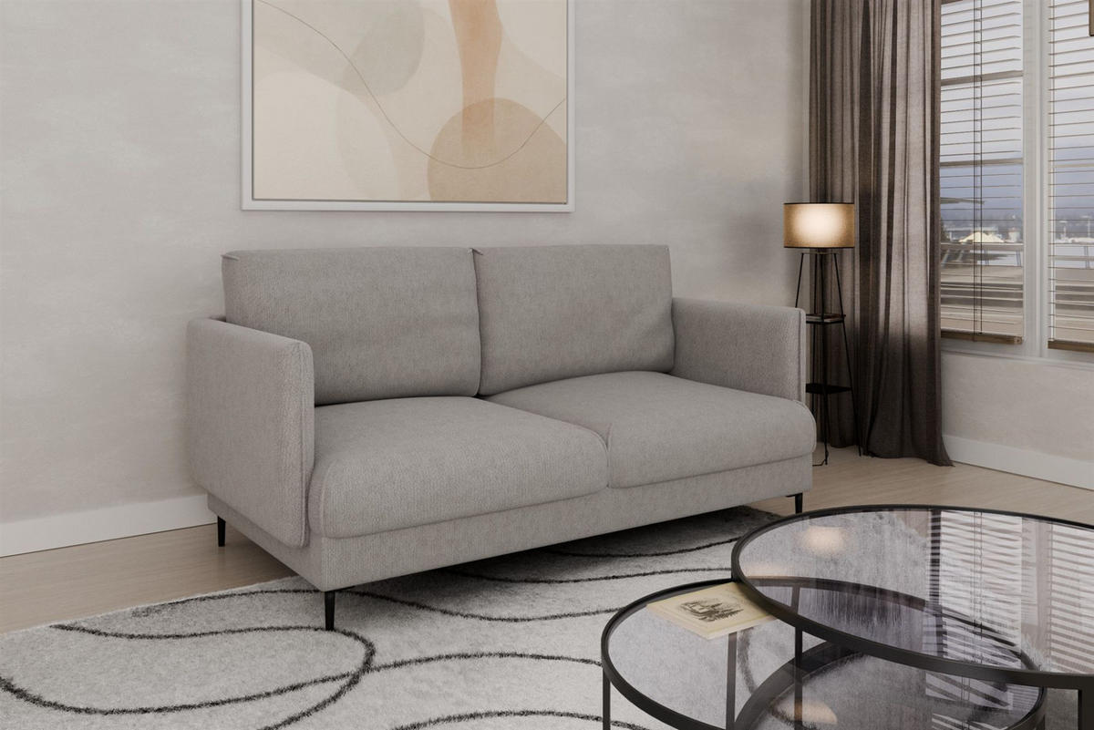 SOFASET Helmer 3-2-1 In Stoff Vibe - Grau, Holzwerkstoff/Textil (226/95/95cm) - Fun Möbel