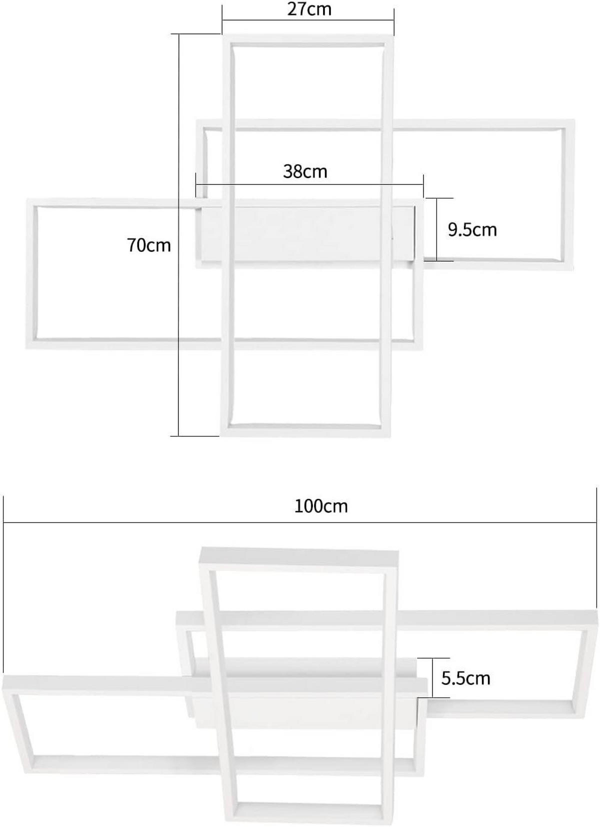 LED-DECKENLEUCHTE Caroline 100/70/8 cm - Weiß, Metall (100/70/8cm) - Nettlife