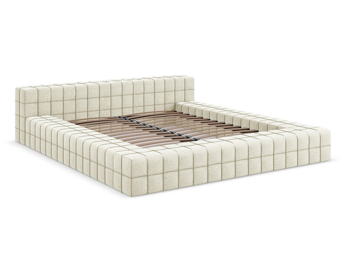 POLSTERBETT mit Lattenrost 200x260 Grau - Taupe/Schwarz, Kunststoff/Textil (140/200cm) - Makamii