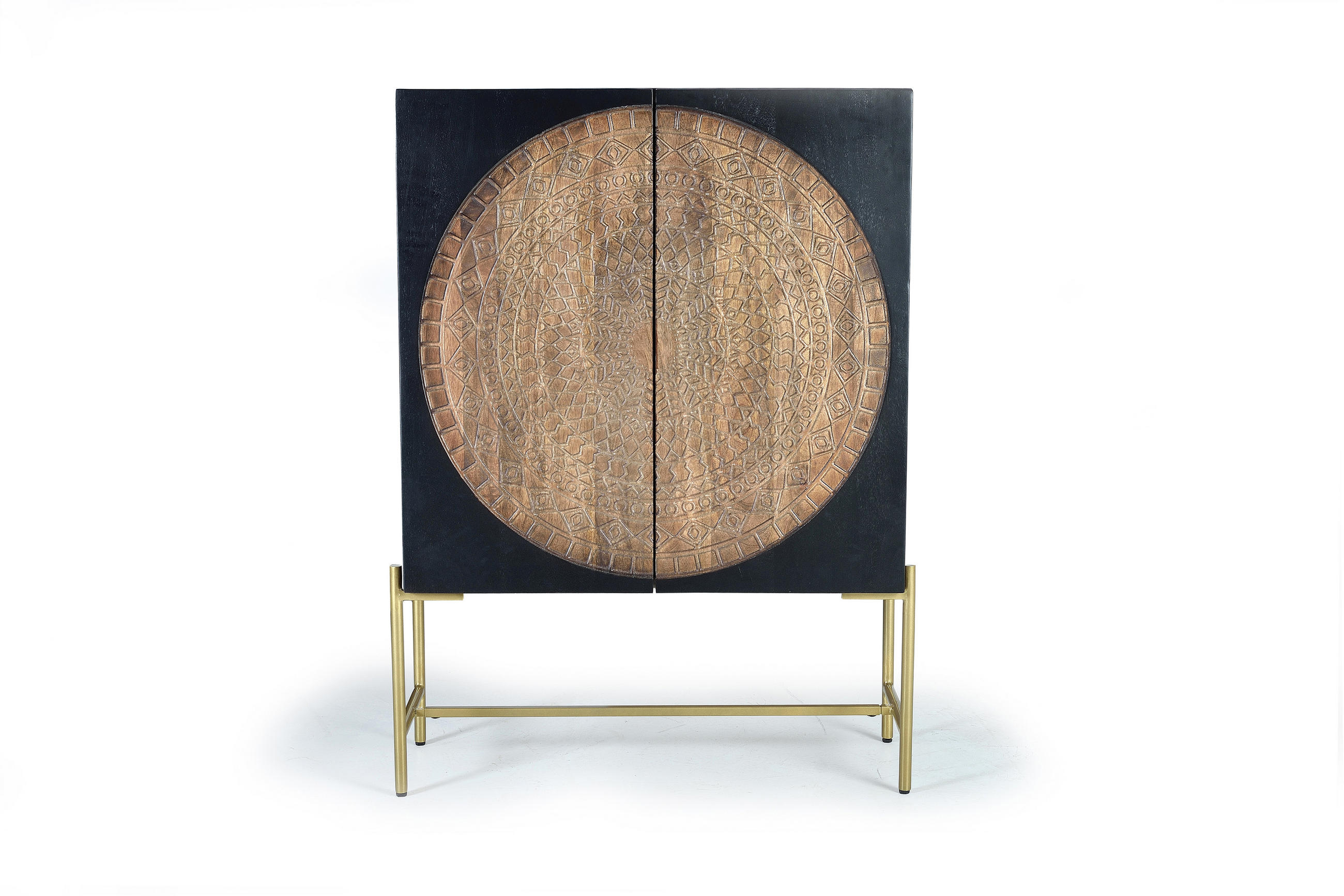 HIGHBOARD aus Mangoholz und Metall - Dunkelbraun, Holz (45/143/100cm) - Giner y Colomer