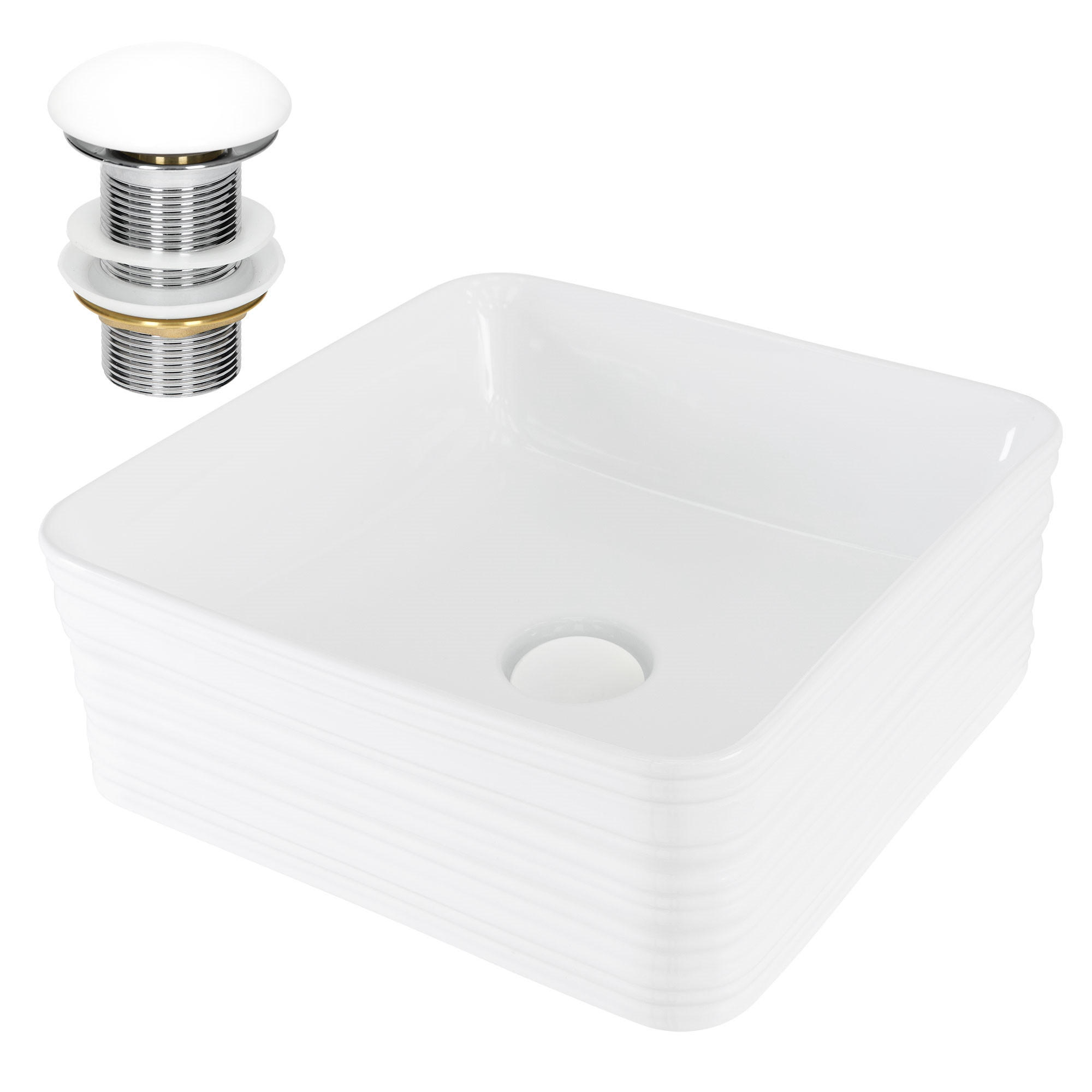 WASCHBECKEN - Weiß, Keramik (39/15/39cm) - LuxeBath