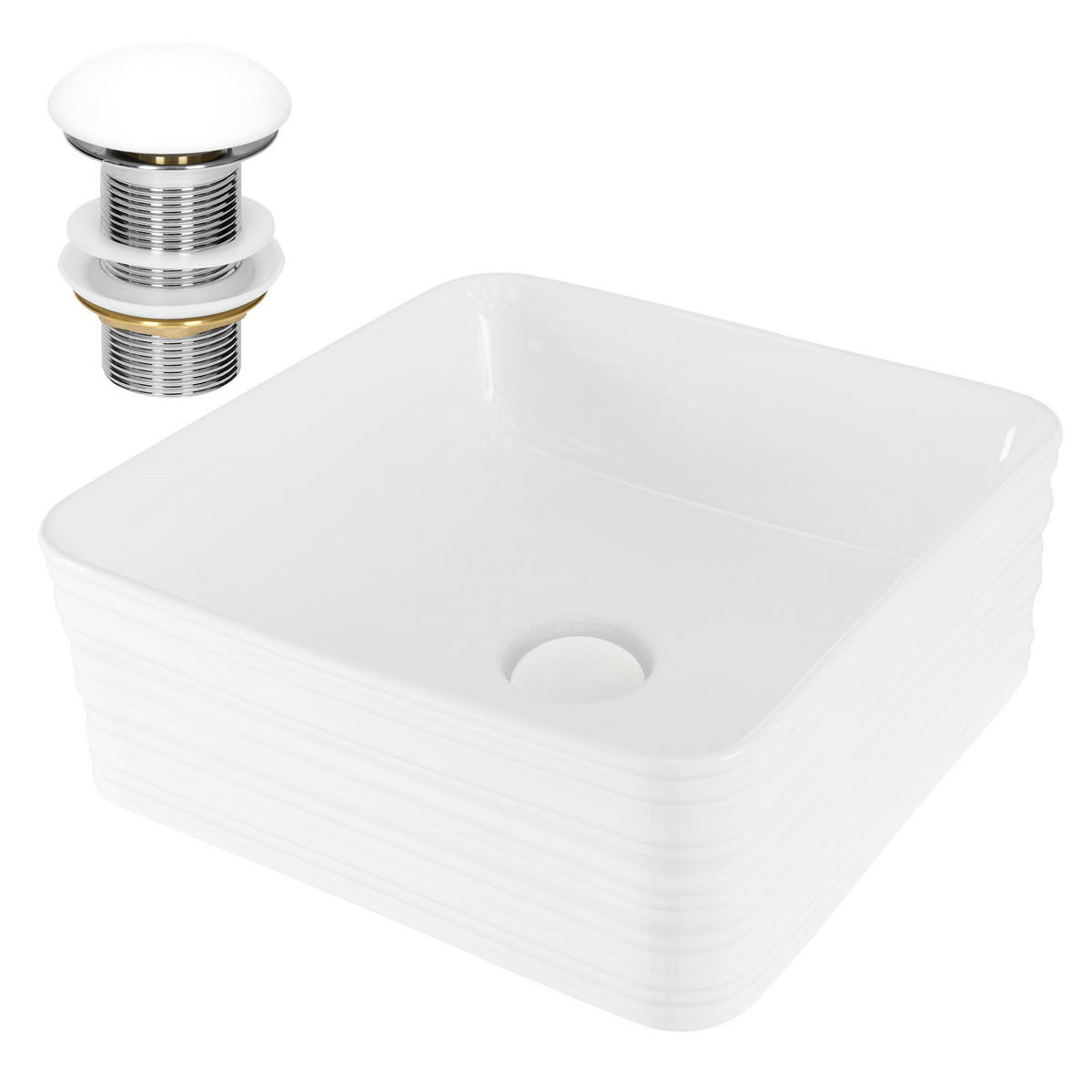 WASCHBECKEN - Weiß, Keramik (39/15/39cm) - LuxeBath