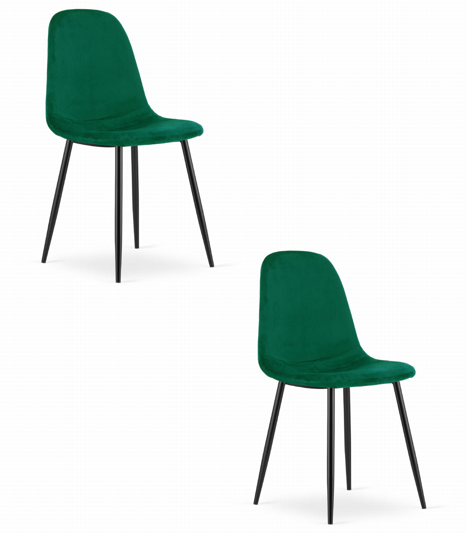 ESSZIMMERSTUHL 2-er Set COMO dunkelgrüner Sitz - Dunkelgrün, Textil (44.5/87.5/50.5cm) - Valora