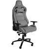 CHEFSESSEL Echtleder grau - Schwarz/Grau, Leder/Metall (70/129/64cm) - CLP