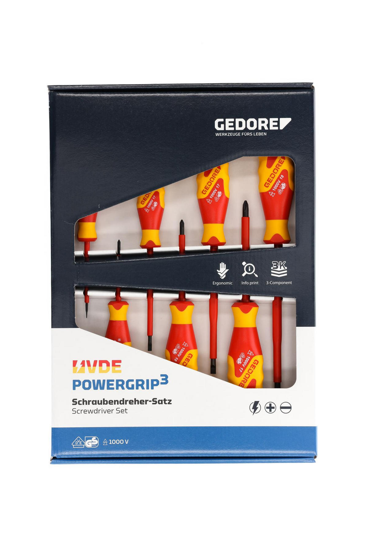 VDE 2170-2160 PH-077 VDE-SCHRAUBENDREHER-SATZ 7TEILIG IS 2,5-6,5 PH - Multicolor, Kunststoff/Metall (26/37cm) - Gedore