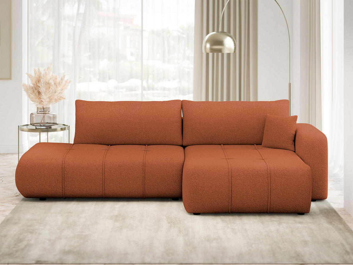 ECKSOFA Furyn O, Seite: Rechts - Schwarz/Bronzefarben, Holzwerkstoff/Kunststoff (262/145cm) - MIRJAN24