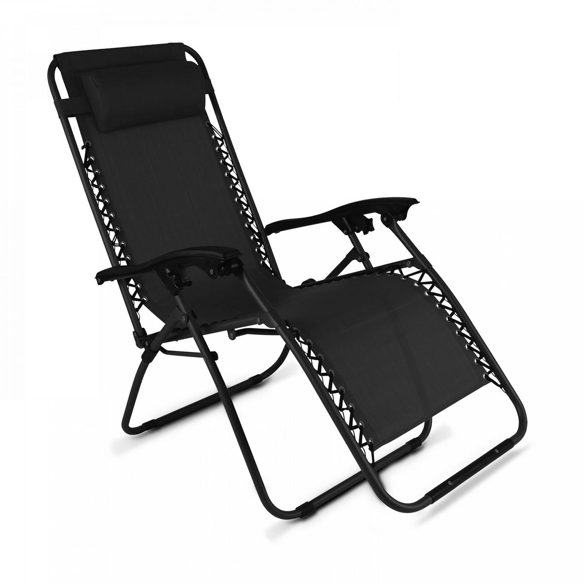 LOUNGESESSEL, Schwarz - Schwarz, Metall (160/110/65cm) - Oviala