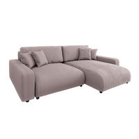 ECKSOFA Emma Puderrosa Cord - Ottomane rechts - Pink, Textil (234/170cm) - S-Style Möbel