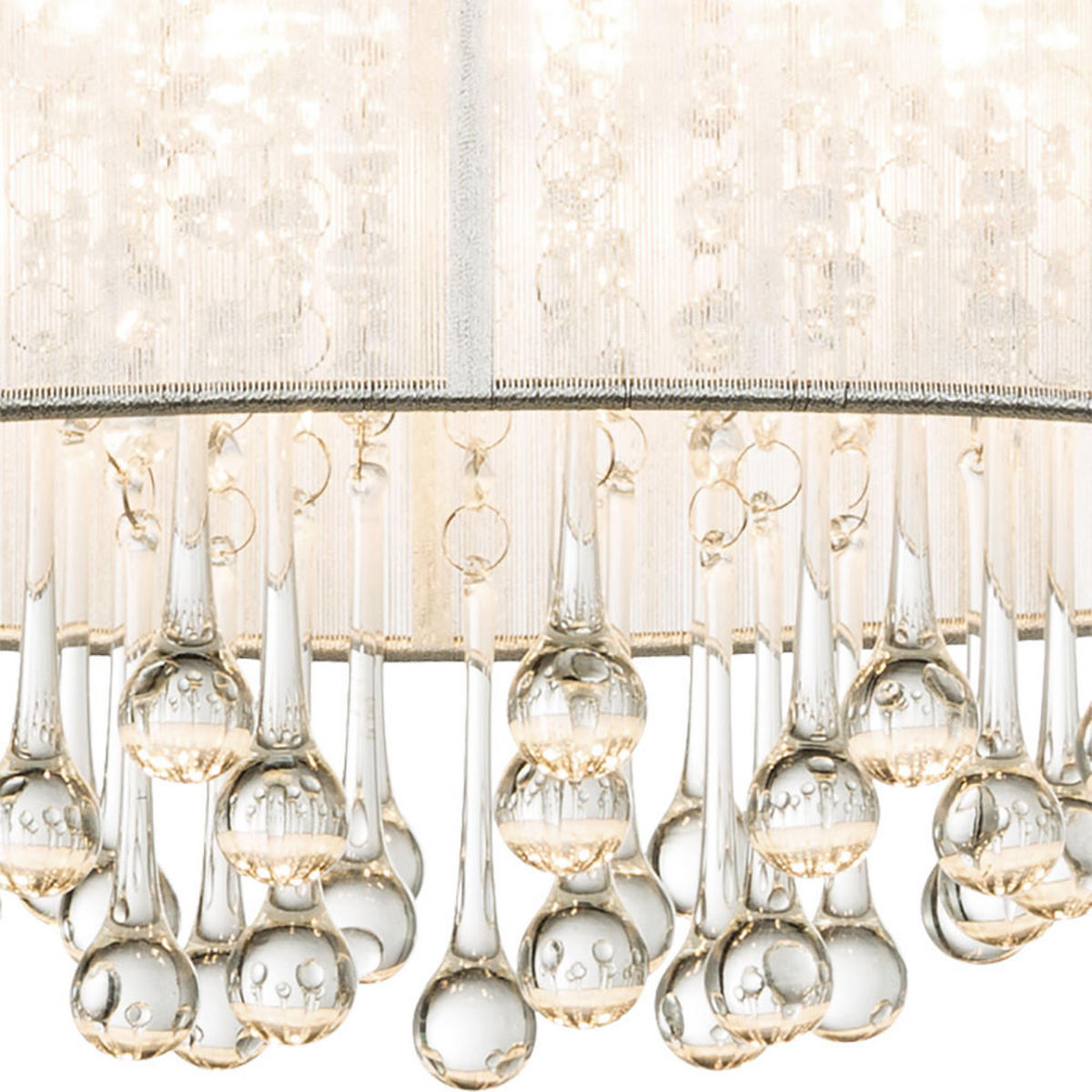 LED DECKENLEUCHTE Sierra Silber Kristalle klar - Silberfarben, Glas (40/40/29cm) - Globo Lighting