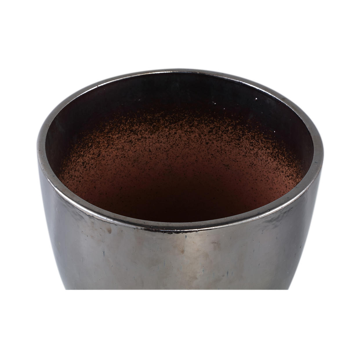 TOPF Mylie Silber 36/36/31cm 2er-Set - Silberfarben, Keramik (31cm) - PTMD Collection