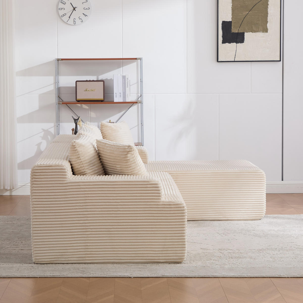 ECKSOFA 272/174/74.5 cm Beige mit rutschfestem Boden - Beige, Textil (174/74.5/272cm) - Oxeza