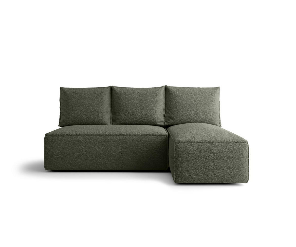ECKSOFA mit Schlaffunktion SAVIO MINI Quelle 37 Rechts - Dunkelgrün, Textil (200/140cm) - Bedante