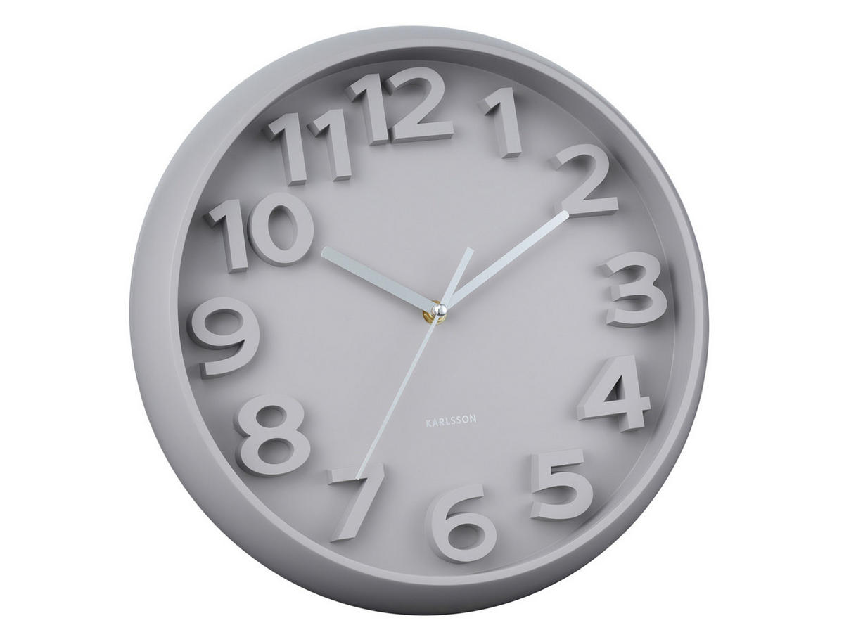 WANDUHR Elevated Ø33,5 cm - Grau, Kunststoff (33/5/33cm) - Karlsson